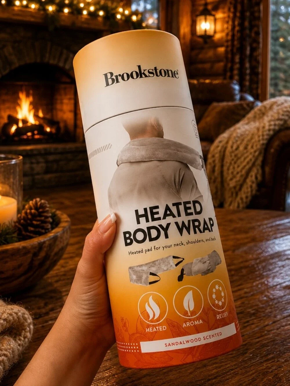 BACK 2 SCHOOL📝Brookstone Heated Body Wrap Sandlewood